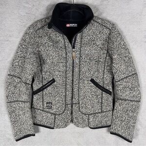 66 North Iceland Gola Jacket Women's Medium Gray Wool Blend Full Zip Mock Neck